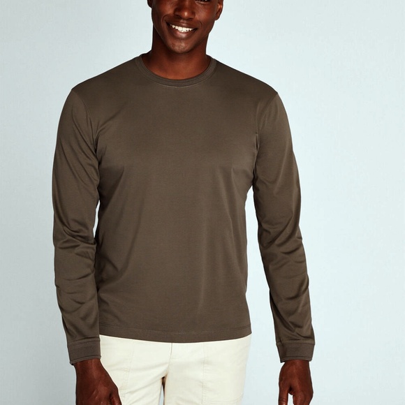 Long Sleeve Refined Crew Tee - Brand New - NEVER WORN - Dark Olive